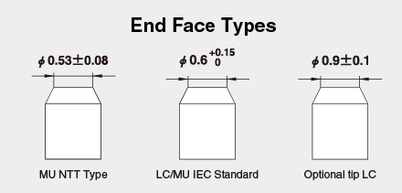 Variations on End-face Diameter (φ1.25mm)